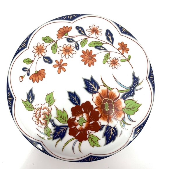 Vintage Porcelain Trinket powder box, made in Japan 6" - Picture 9 of 9